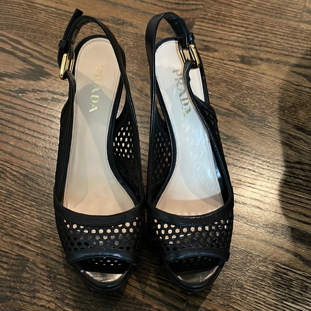 Prada black size 35.5. Worn Authentic
